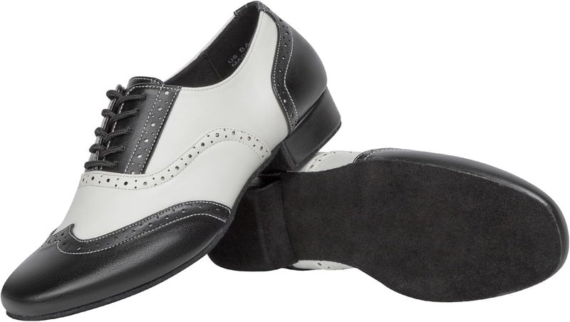 Linodes Men's Latin Dance Shoes 1 Inch Leather Sole Ballroom Salsa Tango Waltz Character Shoe-Colorful - Image 4
